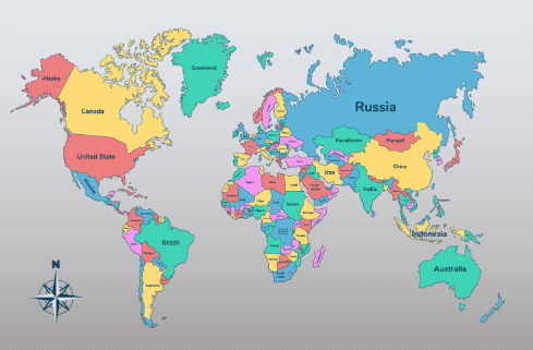 Country:V-Xzjijklp4= Map of World